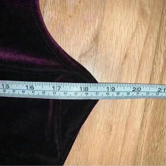 Vintage Deep Purple Velvet Maxi Dress Whimsigoth 90s Keyhole Back Large - Picture 11 of 12